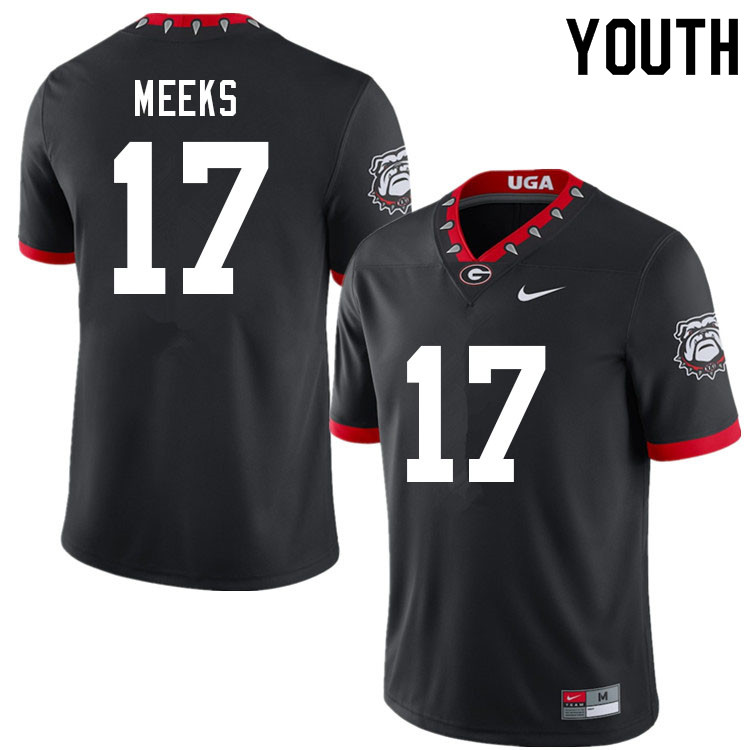 Youth #17 Jackson Meeks Georgia Bulldogs 100th Anniversary College Football Jerseys Sale-100th Black